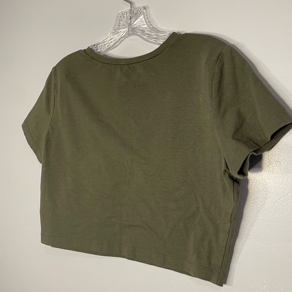 Wild Fable Women's Cropped Tee Size XL Olive Green Short Sleeve EUC Y2K 90s 00s - Picture 8 of 14